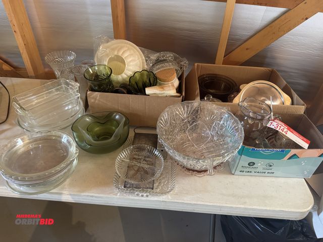 Lot 1-3144 - Assorted glass bowls, vasess, dishes, and more