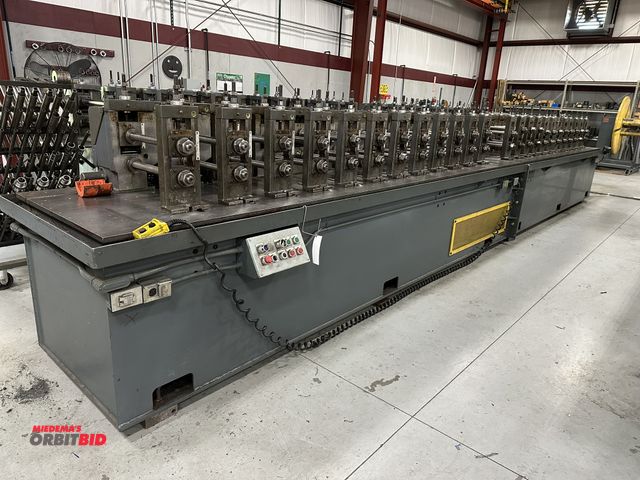 Lot 1-19103 - (1) 1996 RLM Rollforming machine, 24 total stand (2 12 stand sections), 1.5" diameter spindle, 17" r...