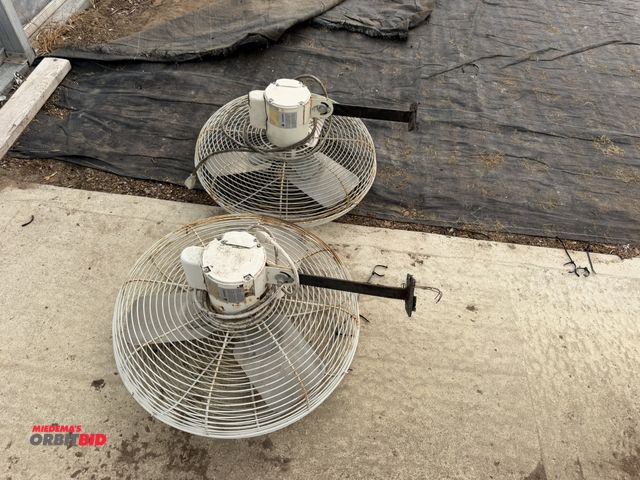 Lot 1-9949 - Lot of (2) Green-Tek greenhouse fans, approx. 20" diameter with a 1/10th HP motor, 120V, includes mo...