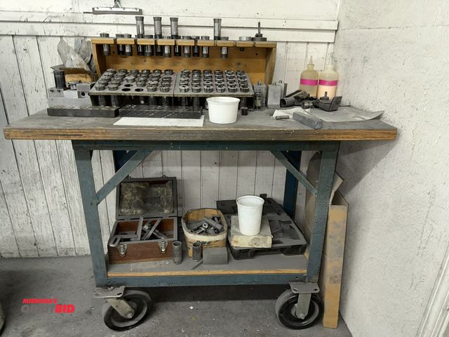 Lot 1-17757 - (1) 35.5" width x 35" height x 21" depth (foot print) heavy duty steel cart with a 48" width x 24" d...