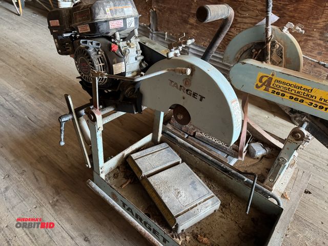 Lot 1-2631 - (1) Target 14" gas powered masonry saw, 212cc gas engine, engine pulls through and has compression. ...