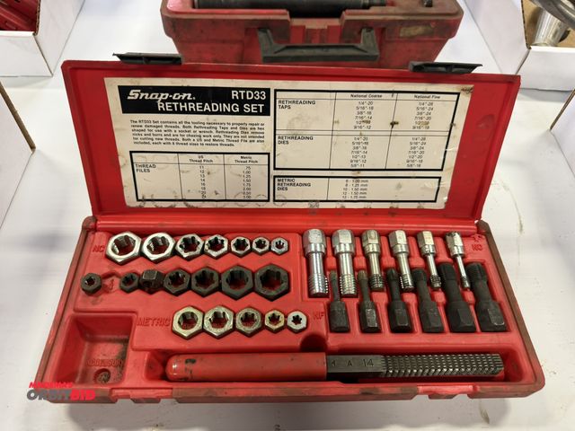 Lot 1-18440 - (1) set of Snap-On, model RTD33, rethreading kit with case.