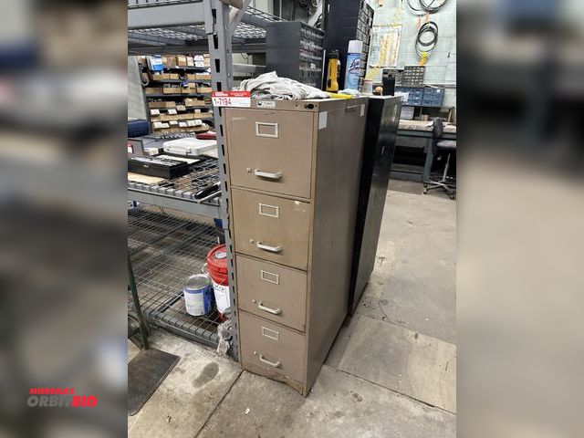 Lot 1-7194 - Contents Of Filing Cabinet, includes: Small Parts Organizer, Lights, Testers, Filters, Gloves, Tape,...