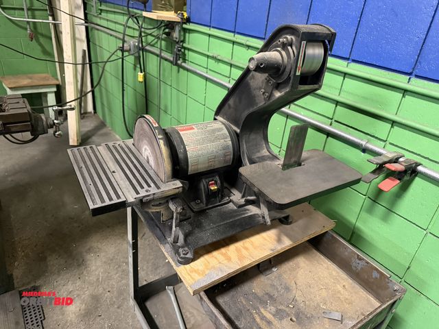 Lot 1-18581 - (1) Dayton 2" x 8" belt and disc sander, 120V with cart.