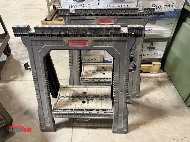 Lot 1-15068 - Set of (2) Task Force 32" tall x 27 1/4" width collapsible saw horses.