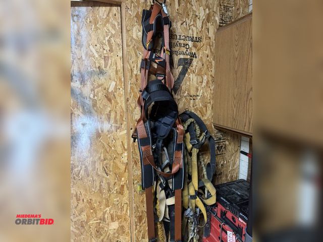 Lot 1-4146 - Lot of assorted safety harnesses and lanyards, various sizes and styles.