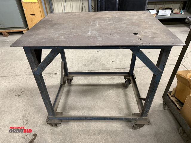 Lot 1-1903 - (1) custom built 34.5" length x 32" height x 27" depth steel cart.