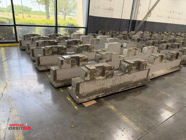 Lot 1-5655 - Lot of (12) concrete machine blocks, 6' long x 17 1/4" wide x approx. 23" tall, can be used for wall...