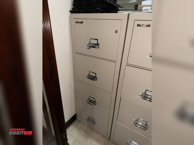 Lot 1-18930 - (1) Fire King 4-drawer, fire proof file cabinet, 21" wide x 32" depth x 53" tall, top drawer unlocki...