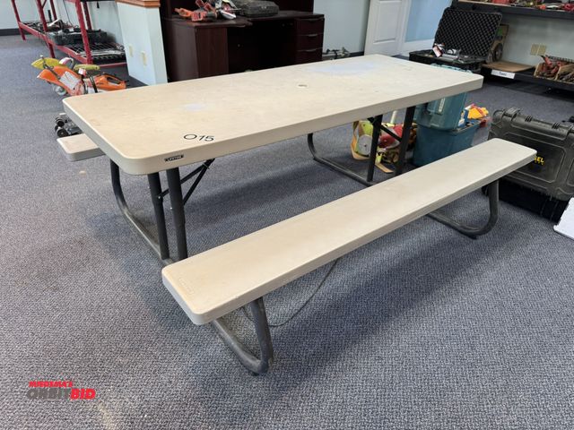Lot 1-18689 - (1) Lifetime picnic table, 6' long x 56.5" wide x 29.5" tall.