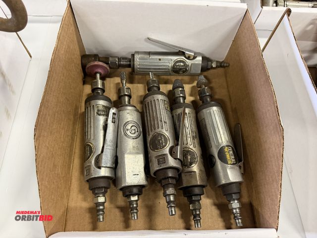 Lot 1-18474 - Lot of (6) Central Pneumatic, 1/4" air die grinders.