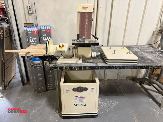 Lot 1-18658 - (1) Shop Fox, model W1712, 6" belt and disc sander, 1.5 HP, 110V, 1725 RPM, S/N 000473, unit is curr...