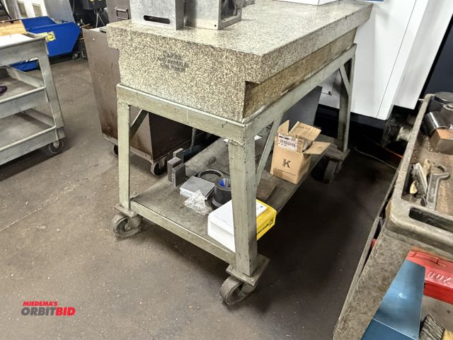 Lot 1-12385 - (1) 48" width x 10" height x 24" depth Guardian step-style granite surface plate with a 50" length x...