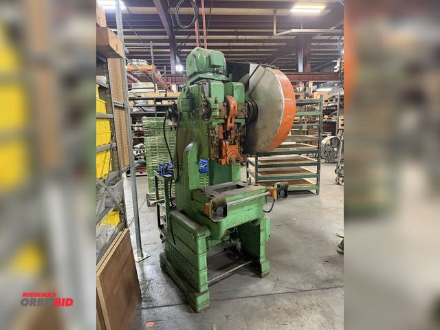 Lot 1-18520 - (1) Rousselle, #3, 25-ton OBI press, 2" stroke, 135 strokes per minute, 10 3/4" shut height, 20" x 1...