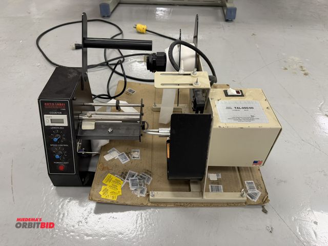 Lot 1-4888 - (1) Take-A-Label, model TAL-250-00, label dispenser, and (1) Auto Label dispenser, model 1150D, with...
