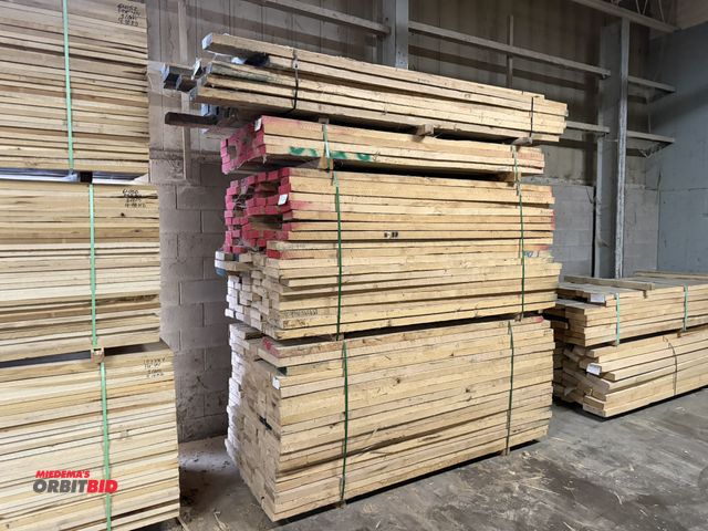 Lot 1-17041 - Lot of 4 bundles of assorted rough sawn hickory lumber, includes (1) approx. 600 board foot bundle o...
