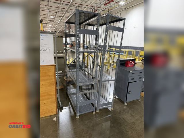 Lot 1-5497 - Lot of (2) 48" width x 85" height x 18" depth steel shelving units.