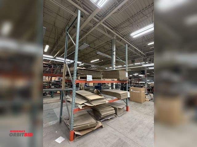 Lot 1-17467 - (1) heavy duty Teardrop style pallet racking section, includes (2) heavy duty 48" deep x 14' tall up...