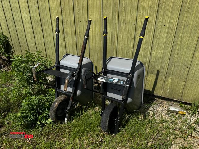 Lot 1-14266 - Lot of (2) Gorilla 6 cubic foot of Pro Grade steel wheelbarrows, single wheel, flat free tires.