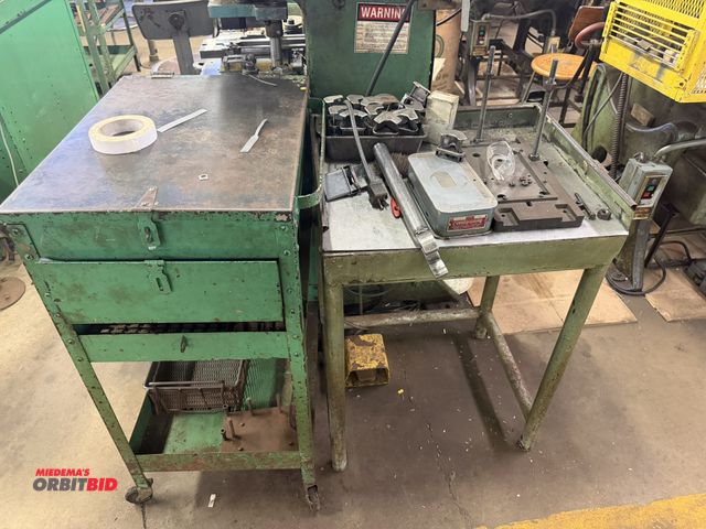 Lot 1-18699 - (1) 18.5" width x 37" height x 24.5" depth rolling steel cart with single drawer, lower shelf, and h...