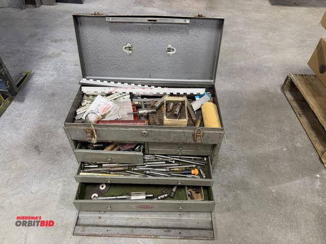 Lot 1-15293 - (1) Craftsman machinists tool box with assorted tooling.