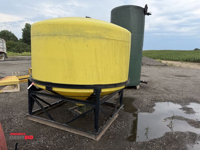 Lot 1-9873 - (1) Poly cone type tank with stand, approx. 1500 gallons