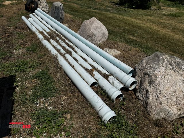 Lot 1-6995 - Lot of (6) 20' x 6" diameter PVC pipes, and (1) approx. 16' piece, winning bidder responsible for pr...