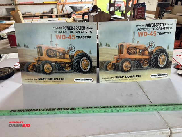 Lot 1-12280 - (2) Allis-Chalmers WD-45 signs