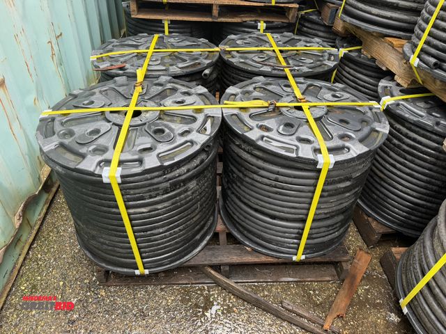 Lot 1-18734 - Lot of (4) spools of 1" heavy duty rubber hose, 1" OD with 1/4" wall, approx. 5/8" center diameter, ...