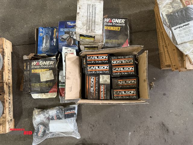 Lot 1-1119 - Large lot of assorted old new stock brake parts, includes various disc pads, (1) box of approx. (25)...
