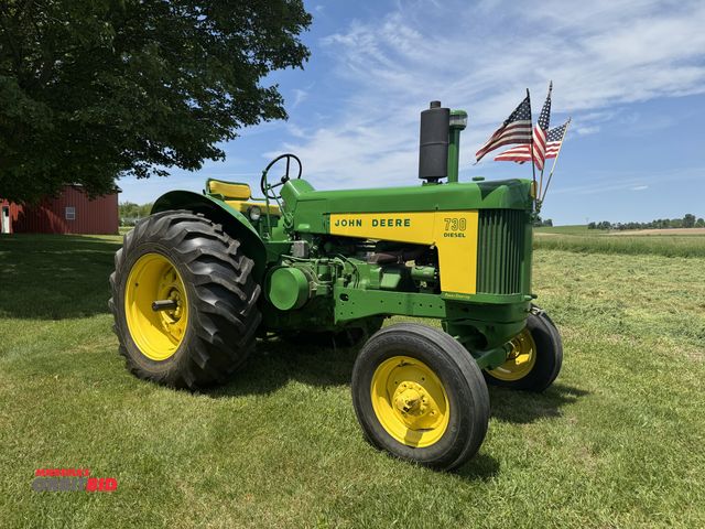 Lot 1-3201 - John Deere 730 Tractor, diesel, 4 cylinder pony motor, PTO, one remote, hand clutch, power steering,...