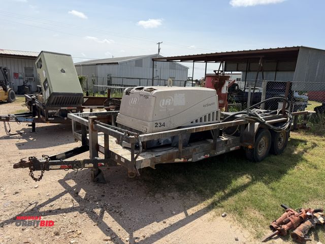 Lot 1-9578 - (1) assembled tandem axle sandblasting trailer, 83" wide x 20' long, steel frame with wood deck bed,...