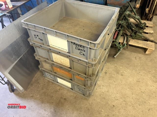 Lot 1-18586 - Lot of (4) 22" x 7" x 24" plastic totes.