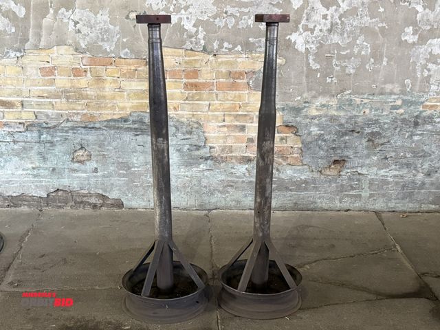 Lot 1-1115 - (2) custom made under hoist stands, both approx. 57" tall.