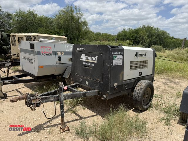 Lot 1-9458 - (1) 2019 Allmand Maxi Air 185 towable air compressor, 4-cylinder diesel engine, 185-CFM, mounted on ...