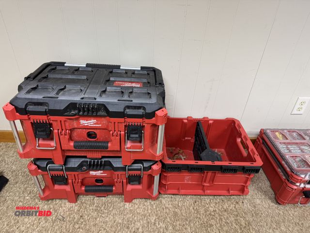 Lot 1-4587 - Lot of (3) Milwaukee Packout tool kit boxes.
