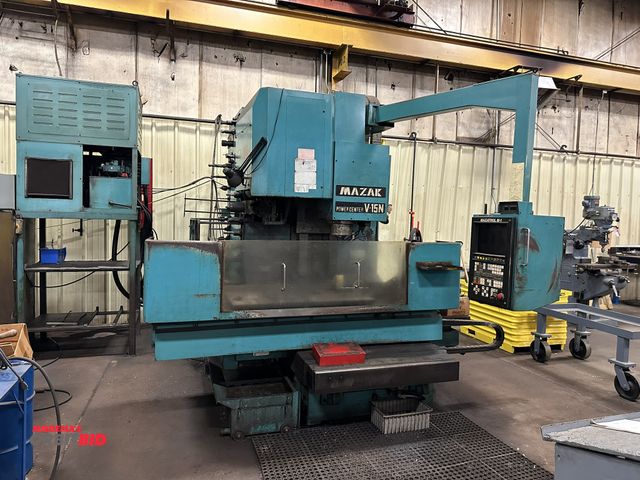 Lot 1-15121 - (1) Mazak Power Center, model V-15-N, CNC vertical machining center, 20 HP, 23.5" x 48" T-slot table...