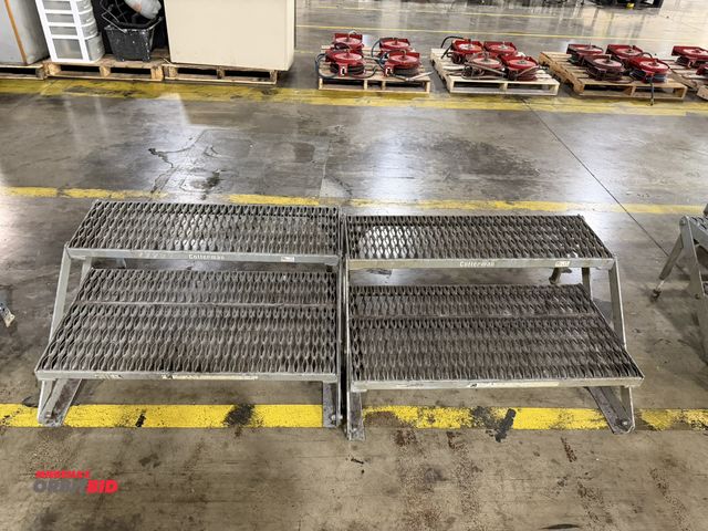 Lot 1-5253 - (1) Cotterman 800 lb. capacity, foldable 2-step platform (tread are approx. 36" wide x 12" deep).