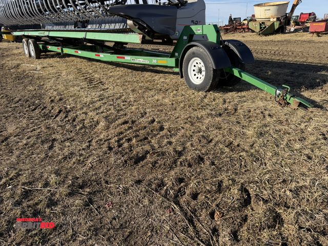 Lot 1-11795 - (1) Road Runner 36' dual axle header cart with pin stye hitch, size ST235/85R16 front and rear tires...