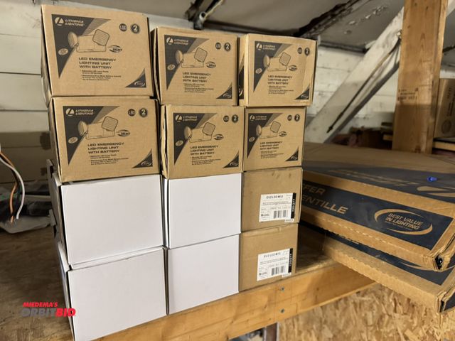 Lot 1-4471 - Lot of (12) Lithonia LED Emergency lighting unit with batteries, new in box.