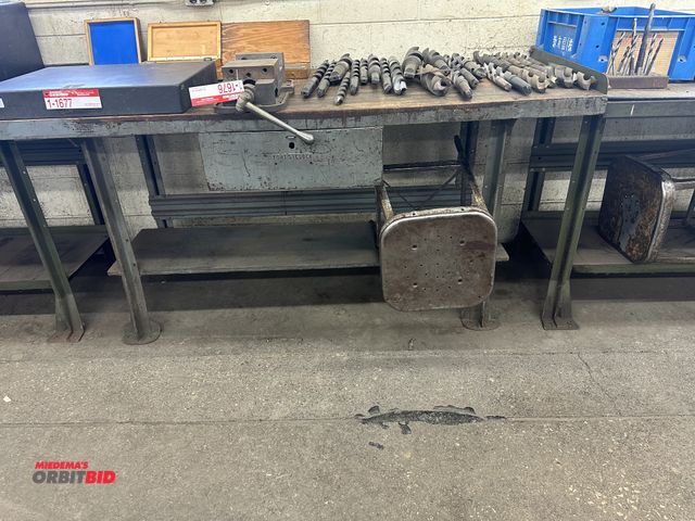 Lot 1-2415 - (1) Fort Steuben table with stool.  72"W x 34"H x 30"D