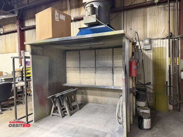 Lot 1-15291 - (1) Hartzell paint booth, 7' x 7' x 8' overall size, overhead explosion proof lights, back wall, top...