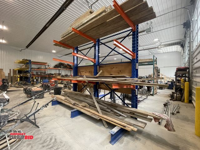 Lot 1-18826 - (1) heavy duty 3-leg cantilever rack system, 149 1/4" total width x approx. 60" depth x 12' tall, in...