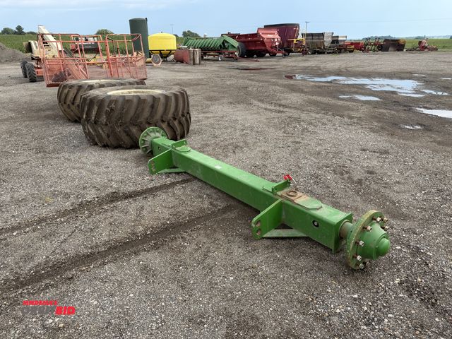 Lot 1-9875 - (1) Like new, Brent 782 grain cart axle with rims and tires, Firestone 30.5L-32 tires,  grain cart w...