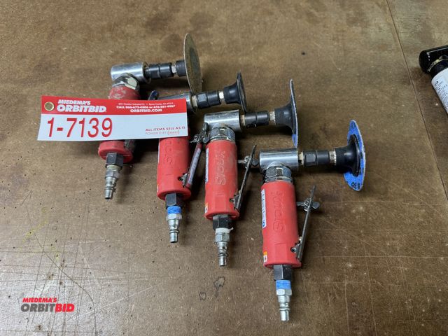 Lot 1-7139 - (4) Sioux Pneumatic Right Angle Grinder, 20,000Rpm, Model 5055A