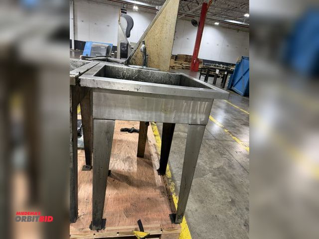 Lot 1-5160 - (1) 28" width x 38 1/4" height x 31" depth stainless steel sink with faucet.