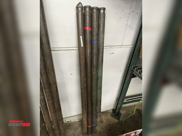 Lot 1-6217 - Lot of (4) 60" x 2 1/2" diameter heavy duty spool bars with grooved edge.
