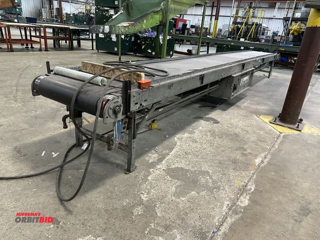 Lot 1-14359 - (1) Automotion (model unknown) approx. 21' 7" length x 30" width belt over roller conveyor with 5 HP...
