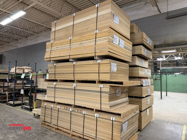 Lot 1-17670 - (5) bundles of assorted 4 x 8 sheets of wood, various species and thicknesses, quantity and species ...