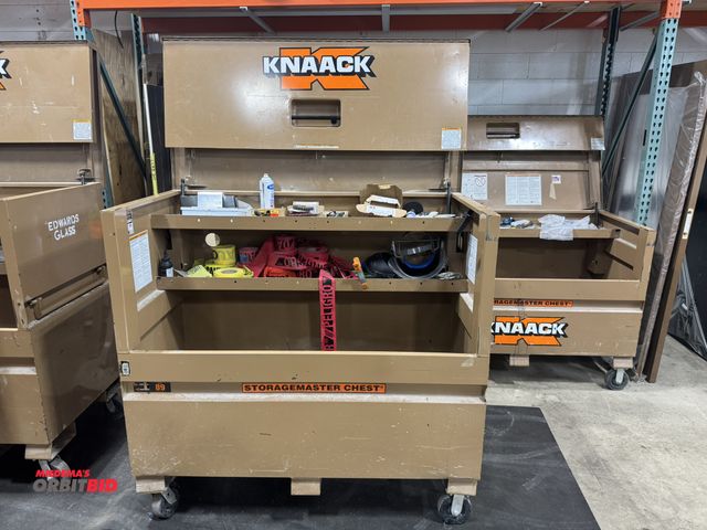 Lot 1-16659 - (1) Knaack Jobox, model 89, 60" wide x 30" deep x approx. 57.5" tall, includes contents of assorted ...